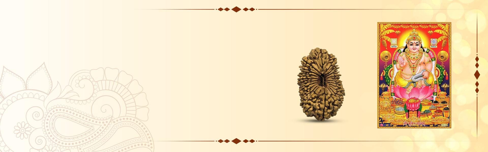 21 Mukhi Rudraksha with kuber god